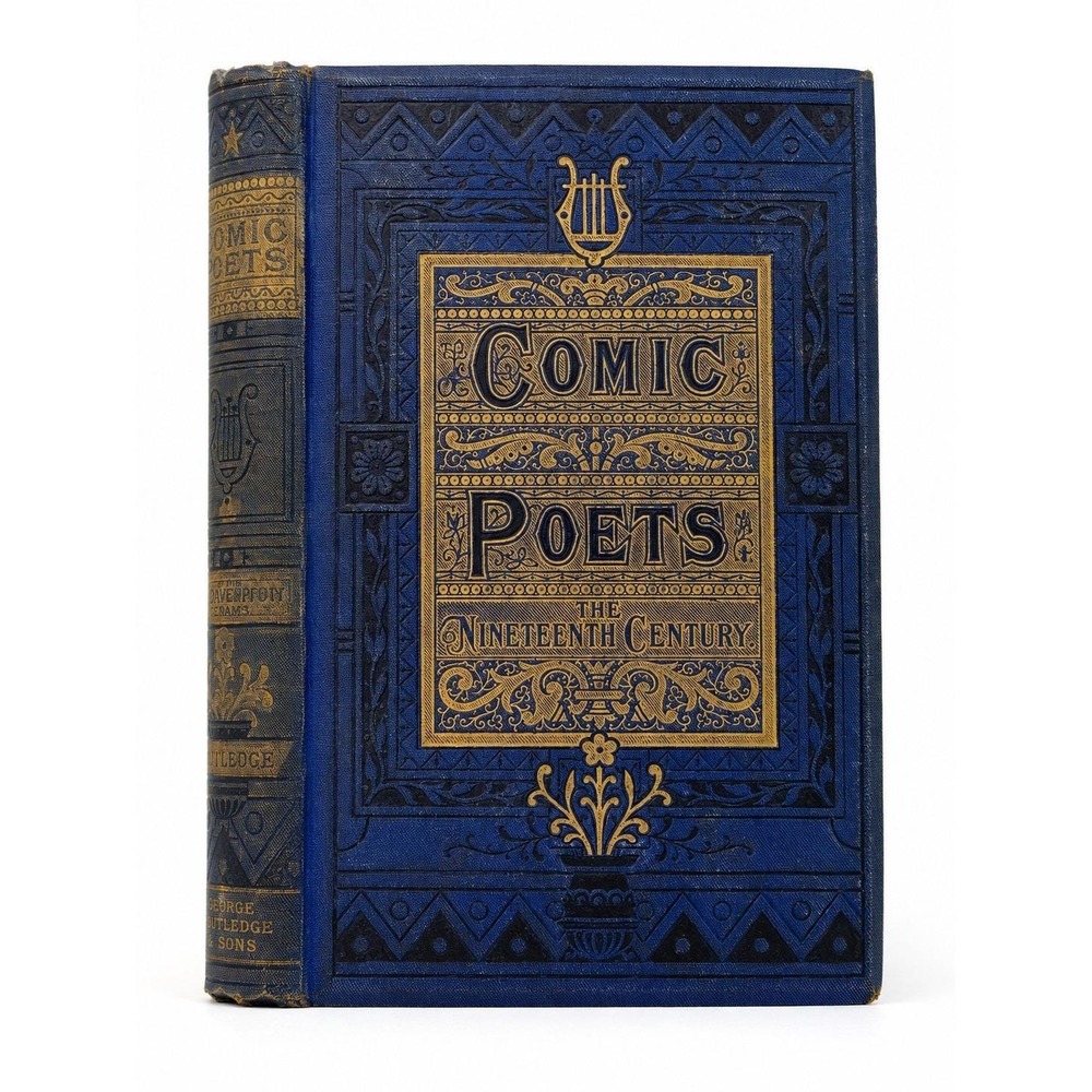 Antique 1870s Comic Poets 19th Century W Davenport Adams Victorian‎ Gilt Book